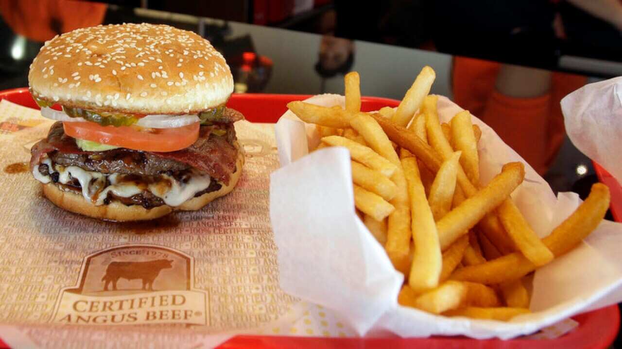 Burger and fries