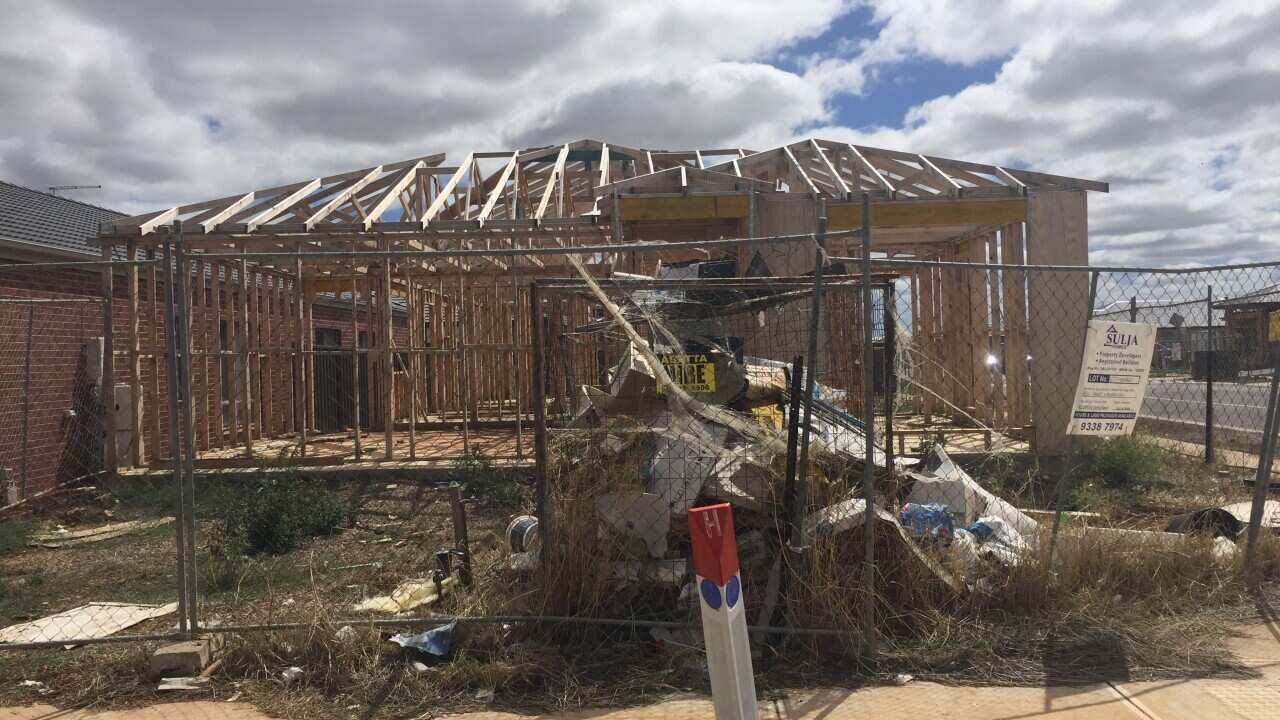An unfinished Sulja home for another customer that was begun over a year ago