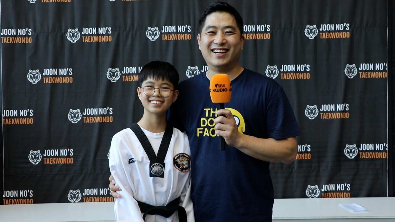 Seam Kim and Sean's father Mark Kim. Credit: SBS Korean