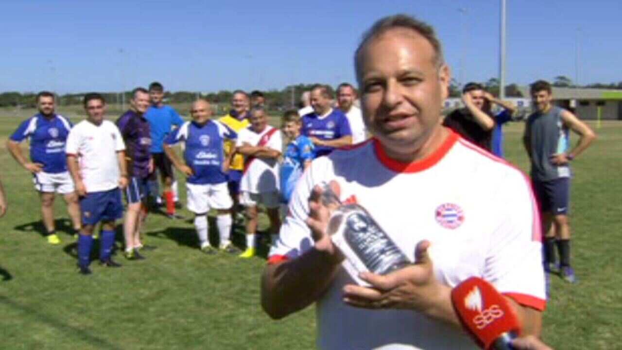 Members of Australia's Russian community gather for a football match in Sydney. 