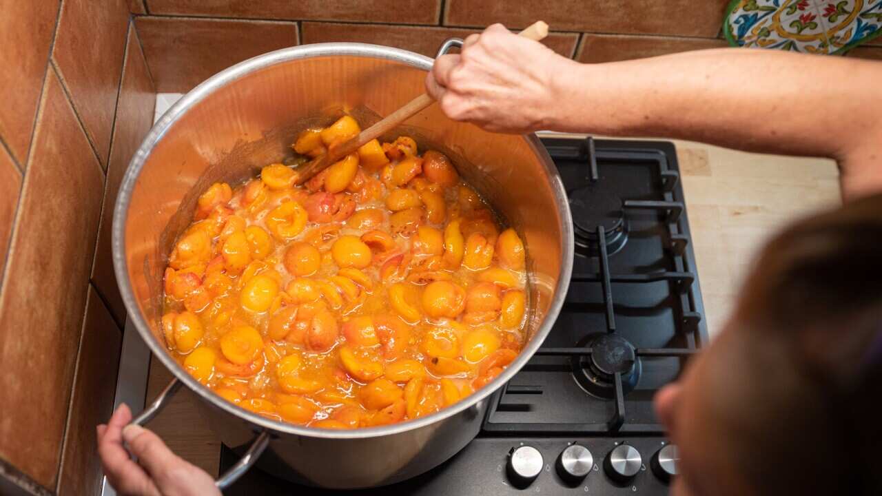 Apricot jam making