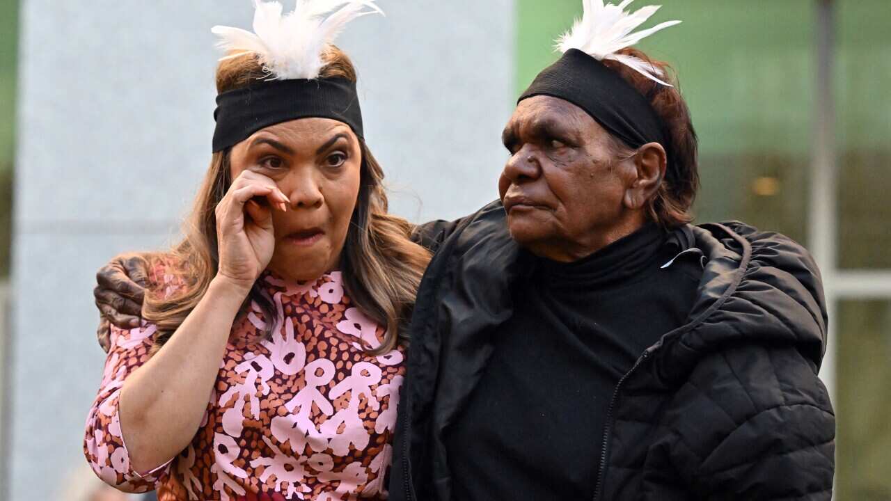 Country Liberal Party Senator Jacinta Nampijinpa Price with her grandmother Tess Napaljarri Ross