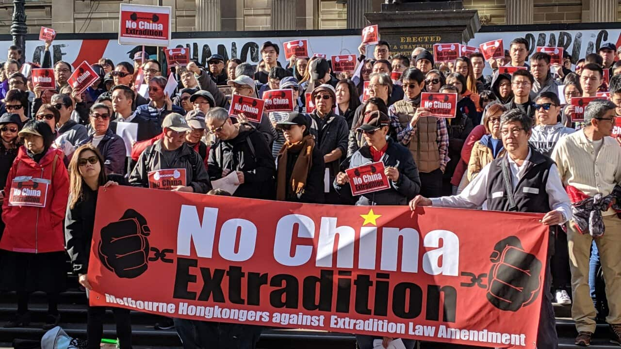 Local Hong Kong community gathered in Melbourne