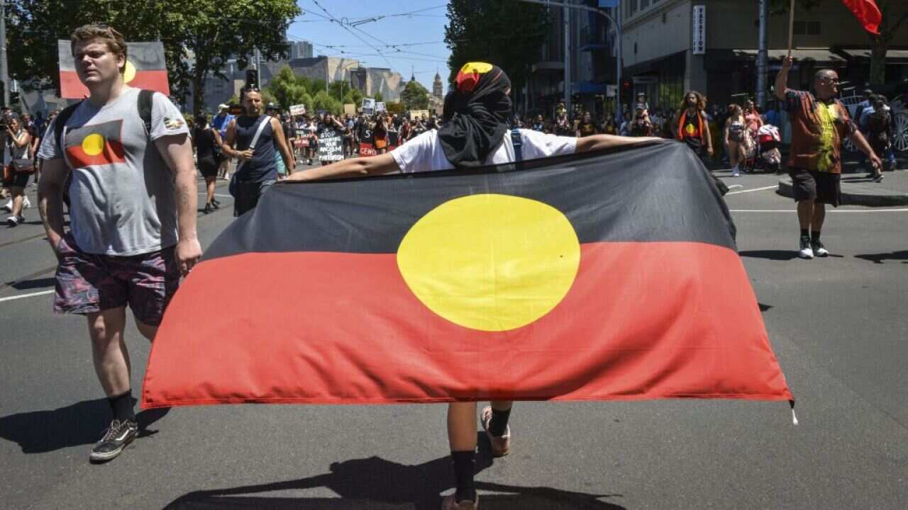 Protest against Australia Day in Melbourne