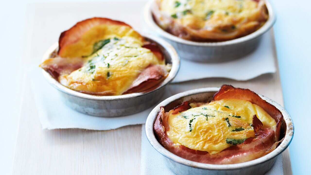 Egg and bacon pies