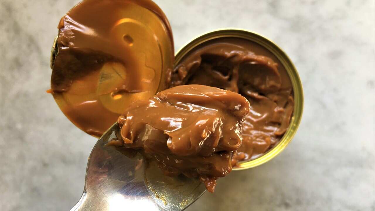 Dulce de leche on a spoon