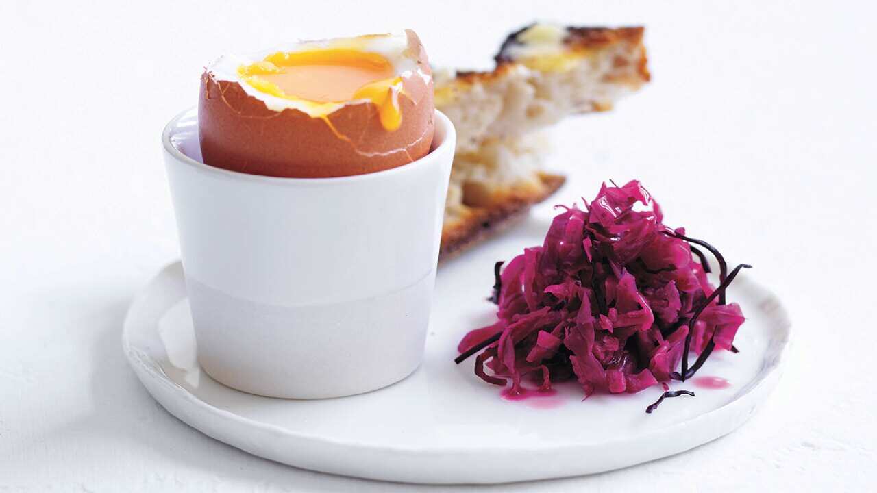 Red cabbage and egg