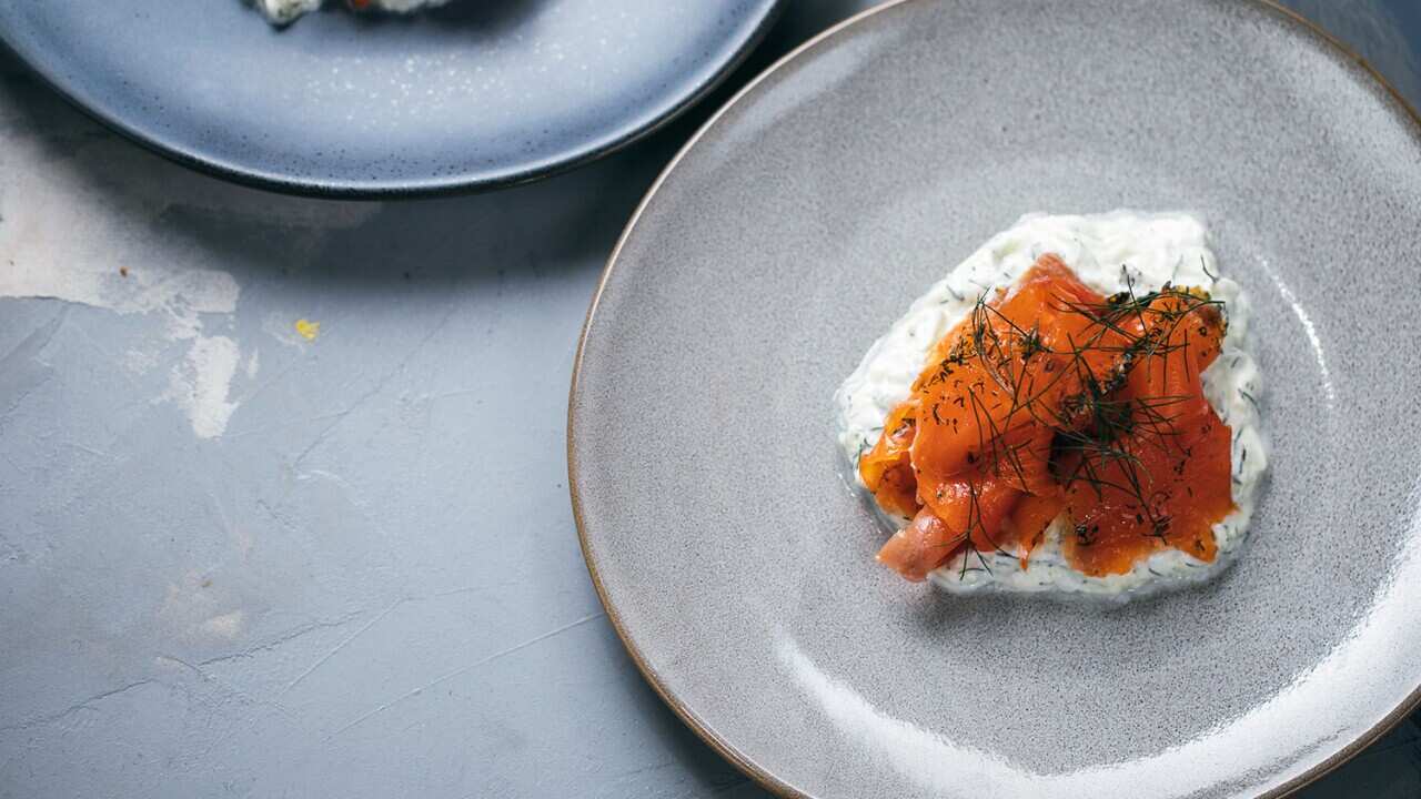 Gravlax with tzatziki