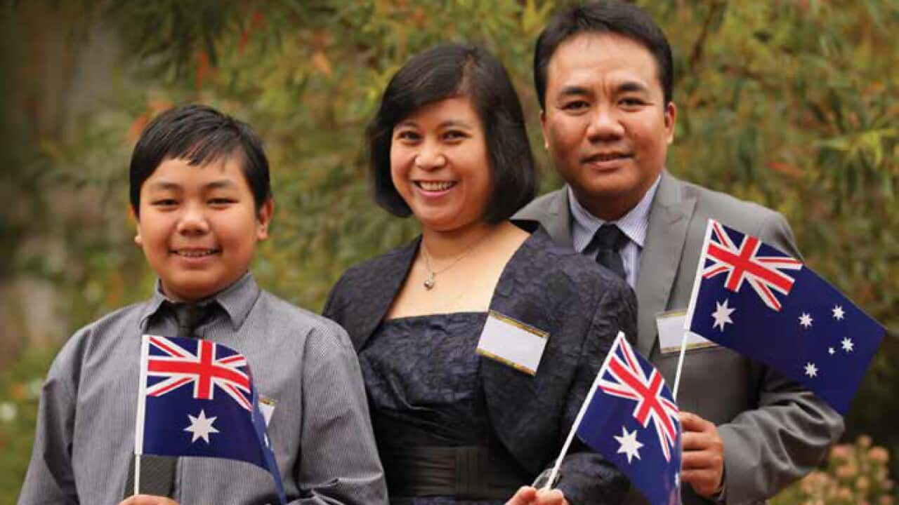 Asian family in Australia