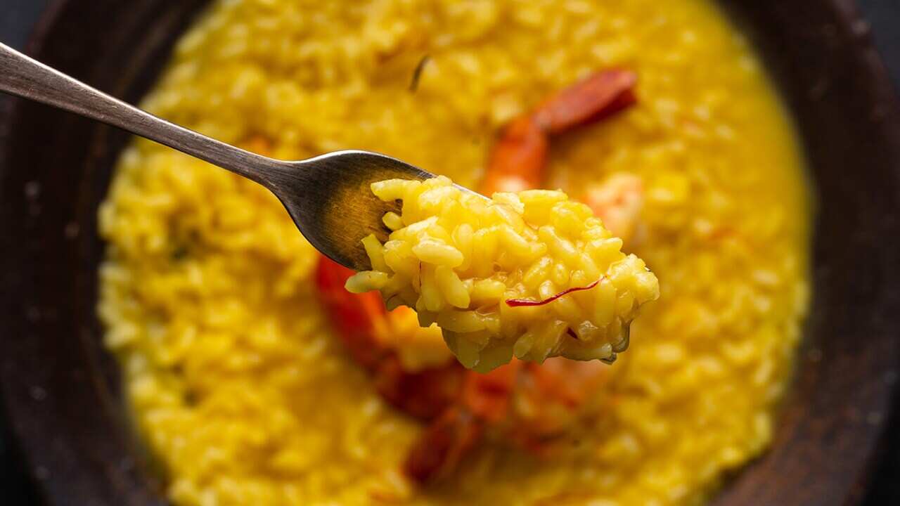 Saffron and prawn risotto