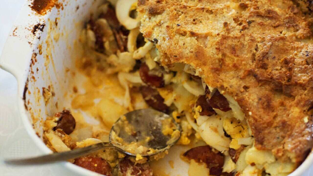 Layered potato casserole (rakott krumpli)