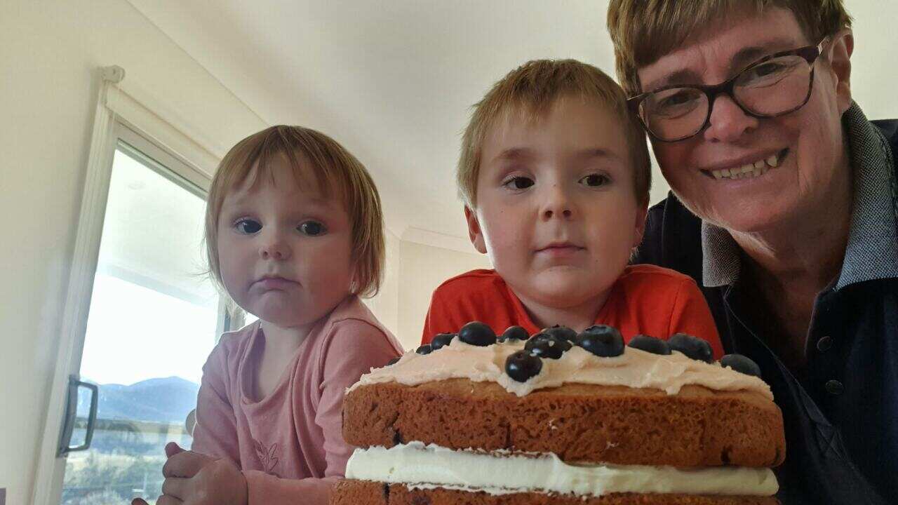 Stephanie Stanhope with her grandchildren, Tom and Isa.