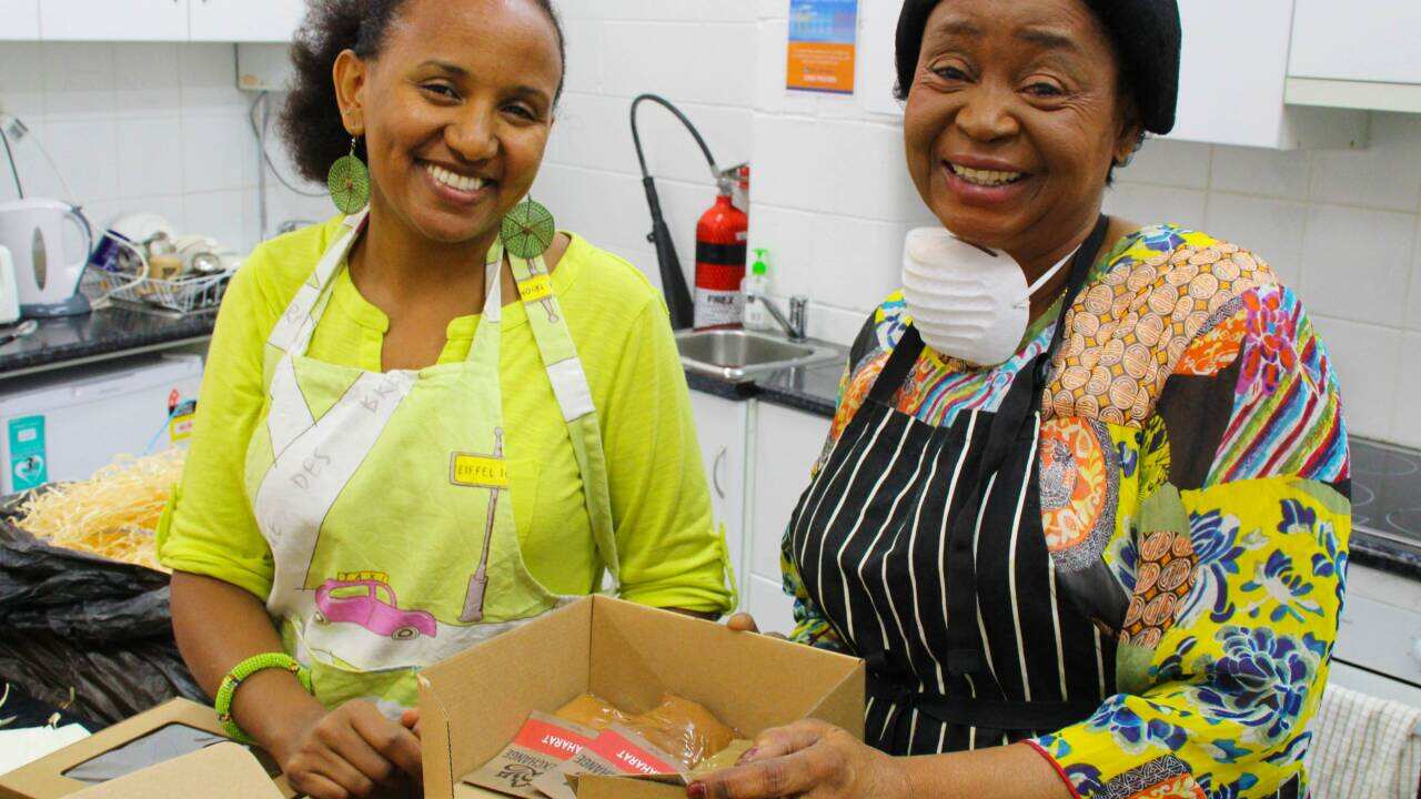 Women working at the Spice Exchange