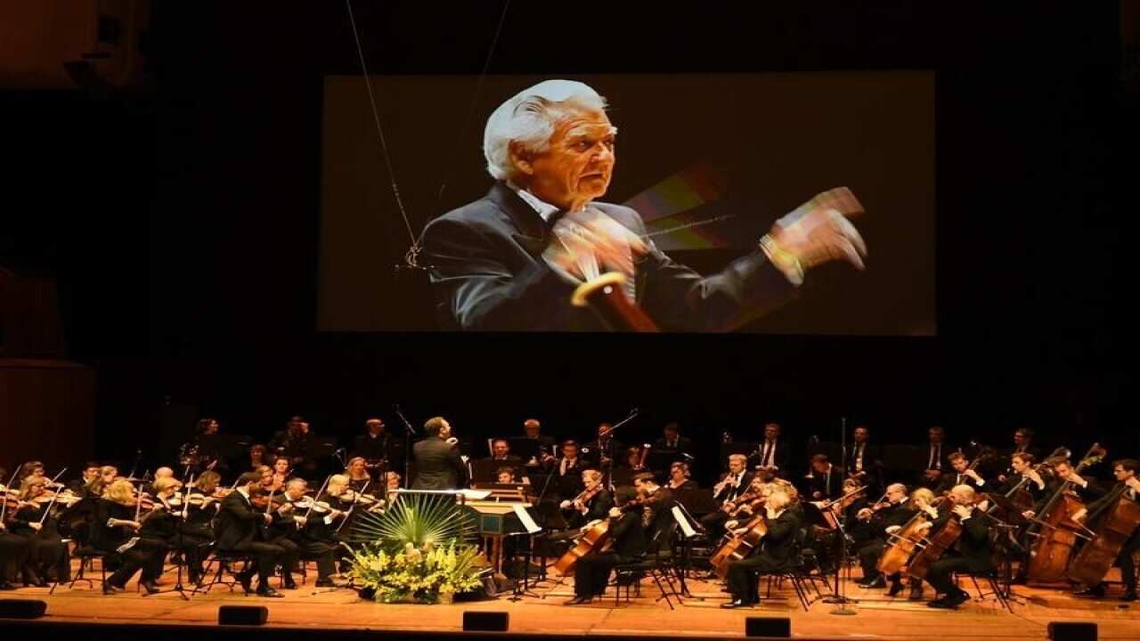 Late Bob Hawke seen conducting the Sydney Symphony Orchestra