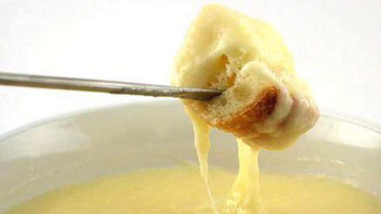 Classic cheese fondue from the French Alps