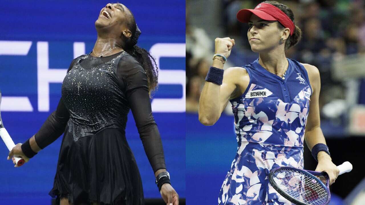 The epic encounter between Serena Williams (left) and Ajla Tomljanović (right) lasted three hours and five minutes.