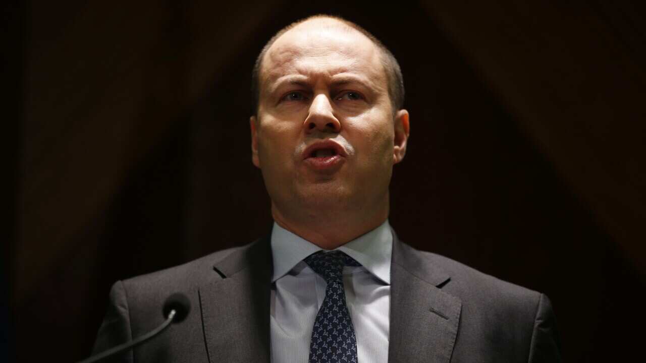 Treasurer Josh Frydenberg speaks to the media during an announcement in Melbourne, Friday, July 31, 2020. (AAP Image/Daniel Pockett) NO ARCHIVING