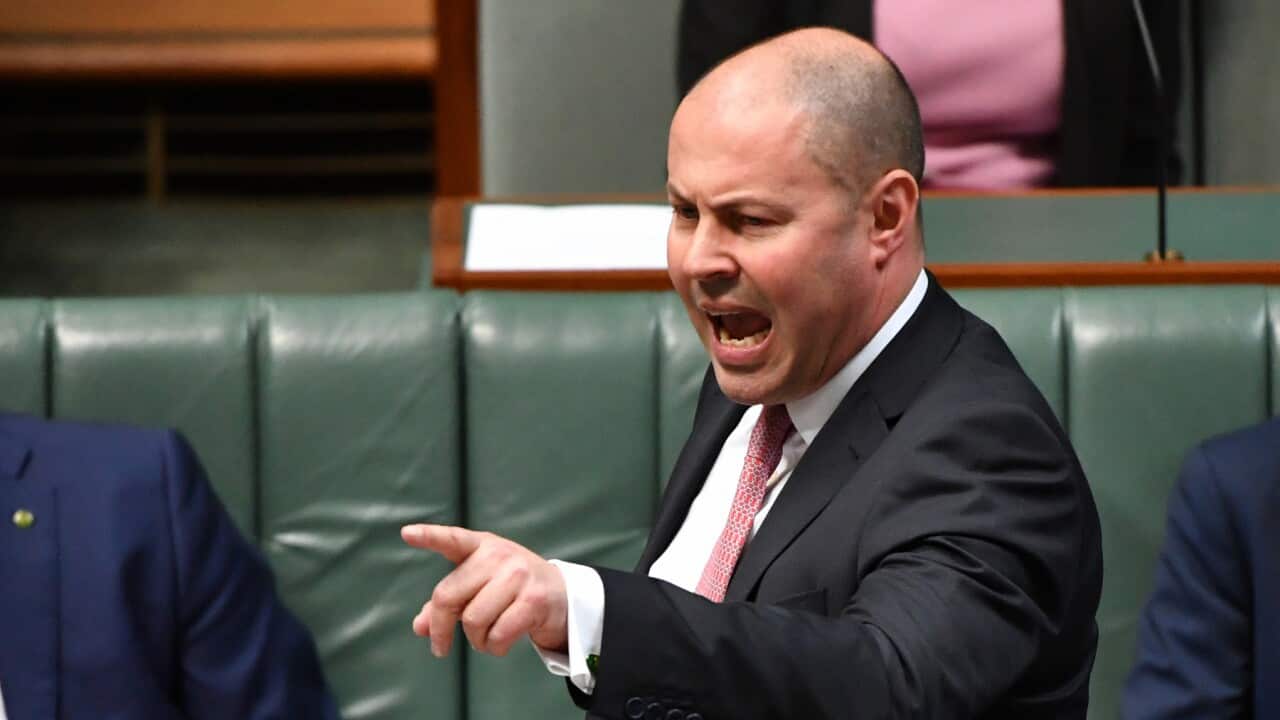 Treasurer Josh Frydenberg during Question Time in the House of Representatives at Parliament House in Canberra, Wednesday, October 16, 2019. (AAP Image/Mick Tsikas) NO ARCHIVING