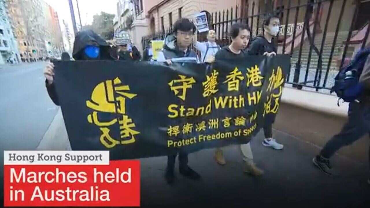 Australian protesters march in support of Hong Kong pro-democracy protesters