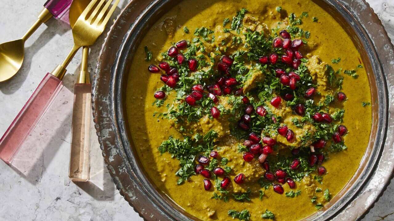 Fesenjun (walnut and pomegranate chicken stew) 