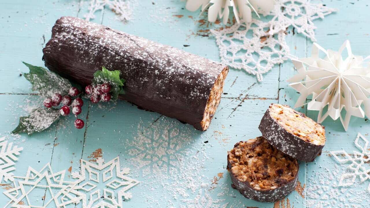 Christmas chocolate salami 