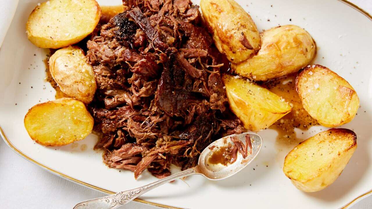 Roman-style lamb with crisp potatoes