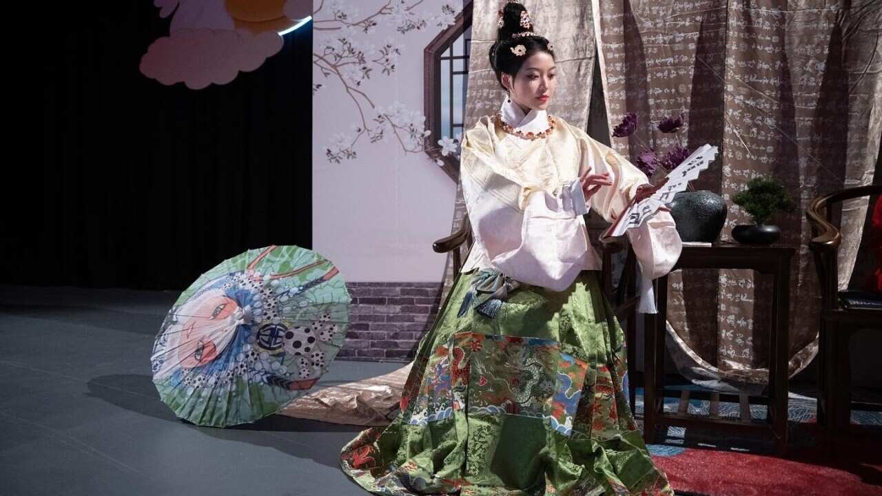 Hanfu lover Cassie Chen in local Chinese traditional culture activity