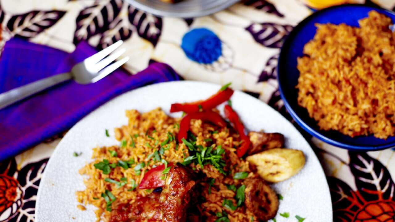 Jollof rice with chicken