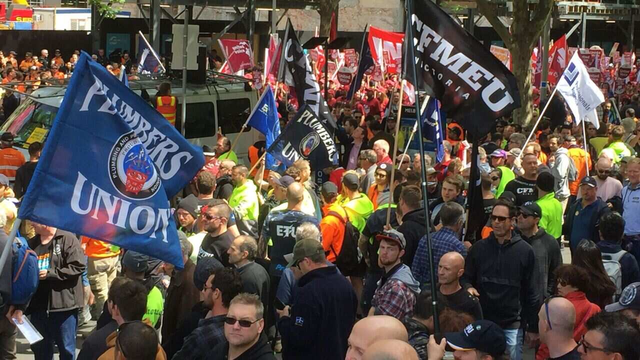 Union protest in melbourne