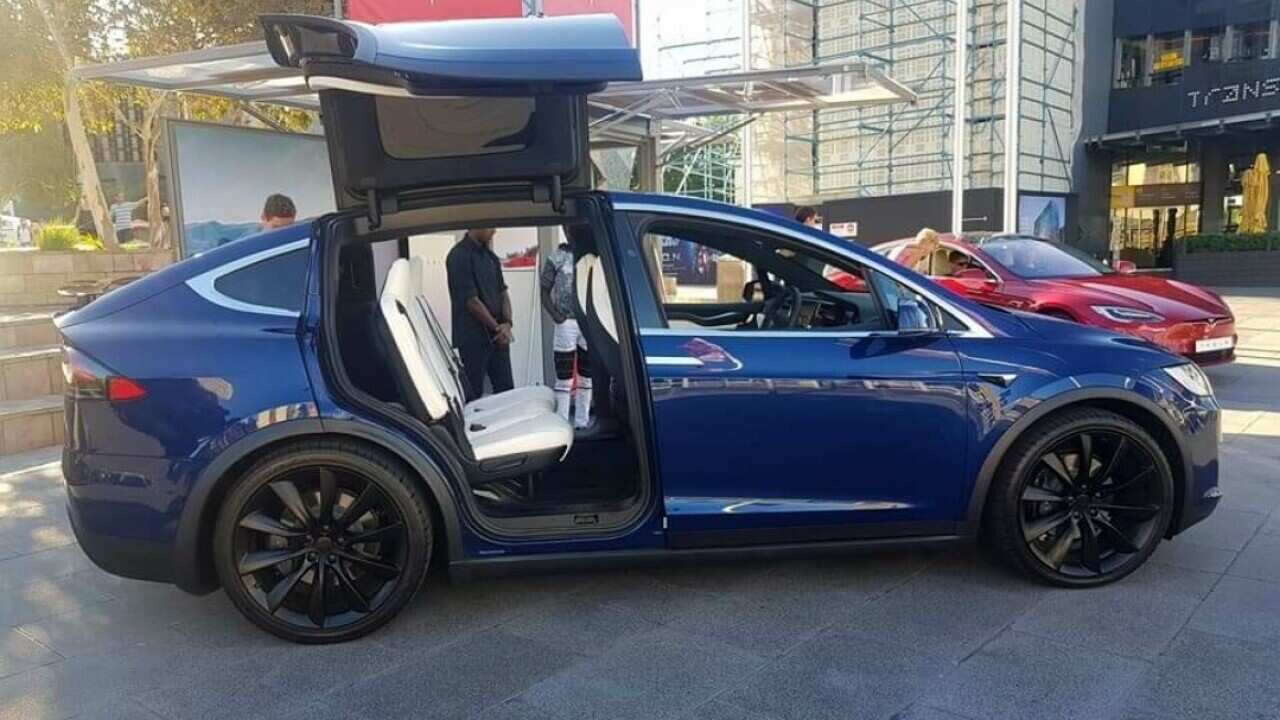 Tesla car display at Federation Squre, Melbourne.