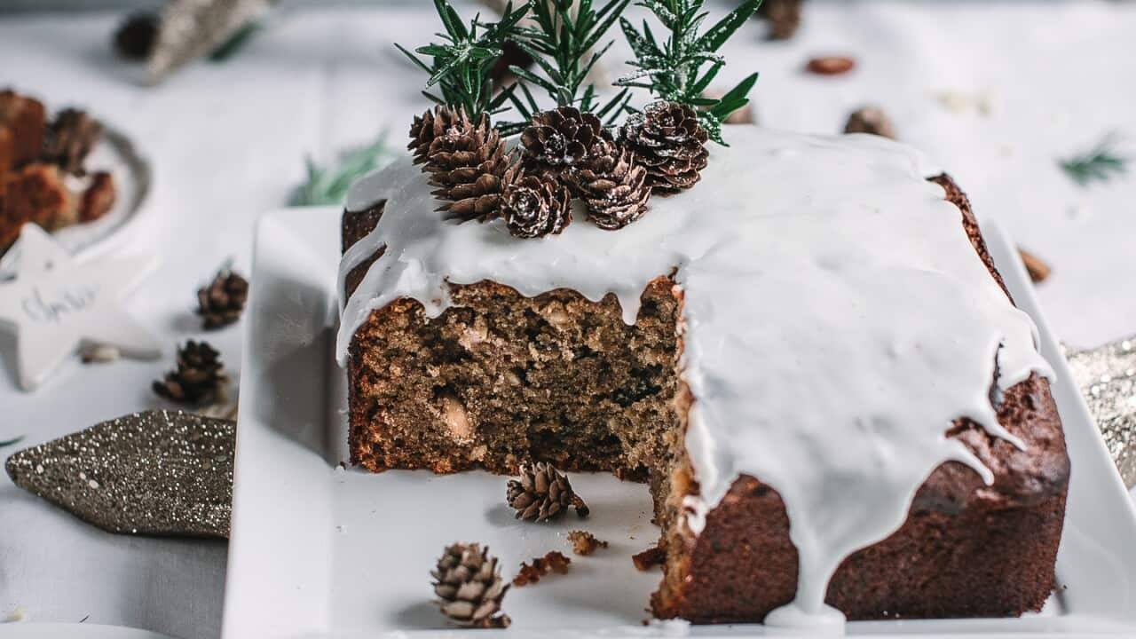 Pictured: Helen Tzouganatos's gluten-free Christmas fruit cake. 