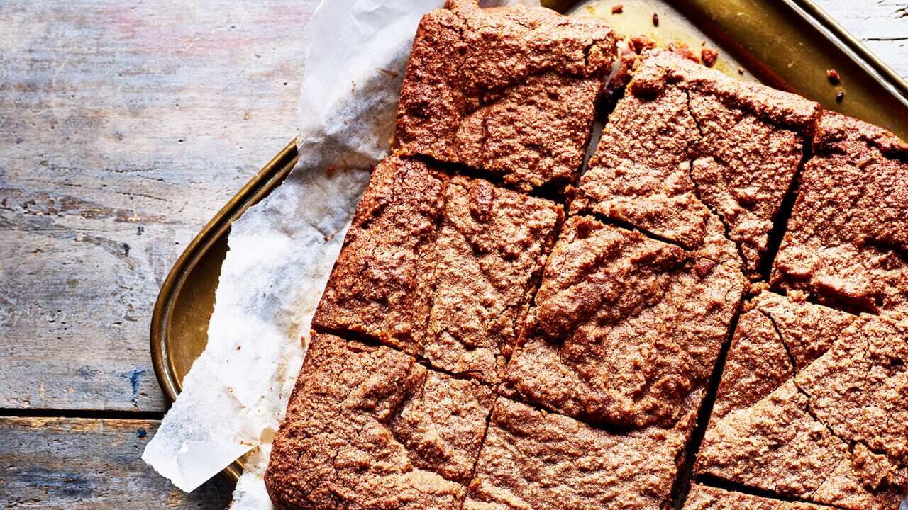 Tahini, almond and orange brownies