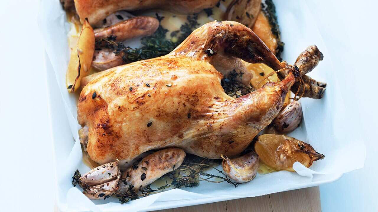 Lemon and garlic roasted chicken