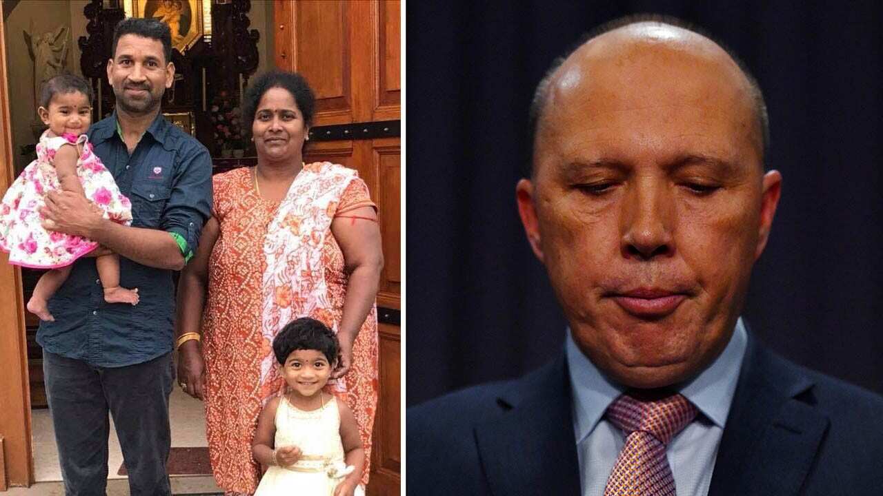 Nadesalingam, Priya and their Australian-born children Kopika, 4, and Tharunicaa, 2. Peter Dutton is under fire for his "anchor baby" reference. 