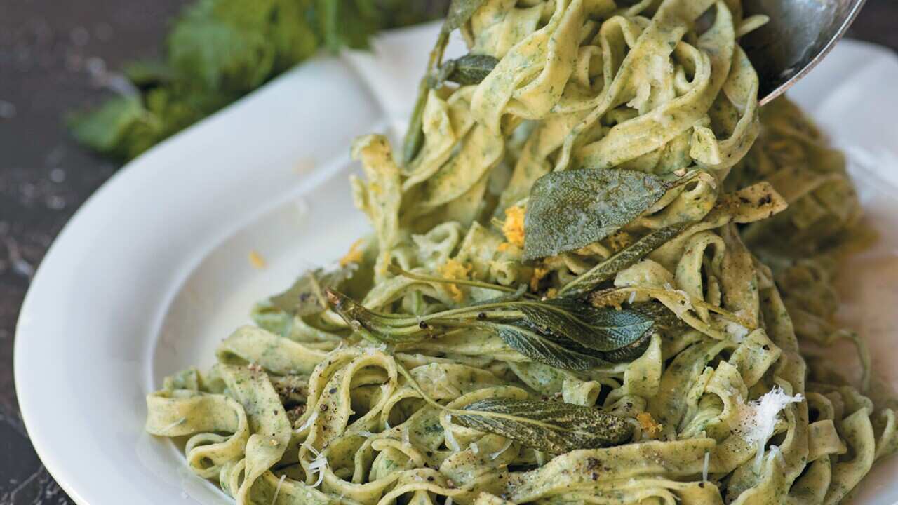 Stinging nettle tagliatelle