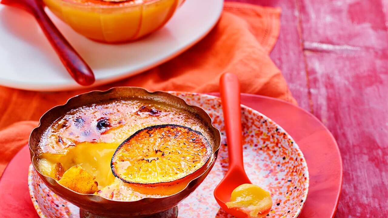 Mandarin and ginger brulee