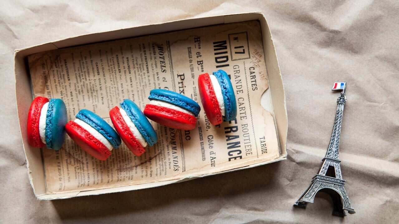 French flag macarons