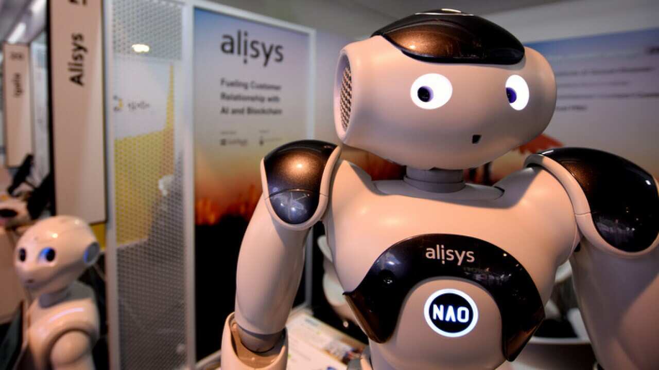 A robot at the Mobile World Congress 2019 in Barcelona, Spain