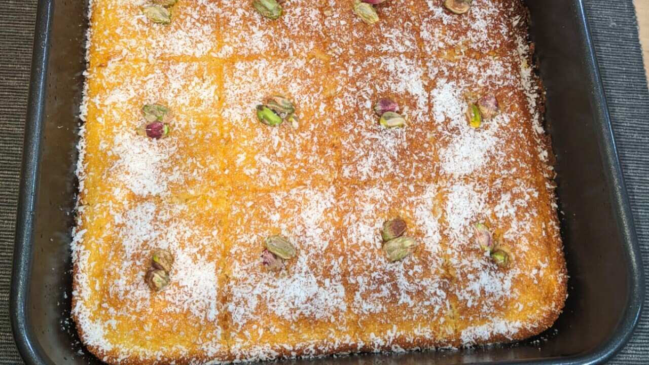 Sharonkina's basboosa (Semolina cake)