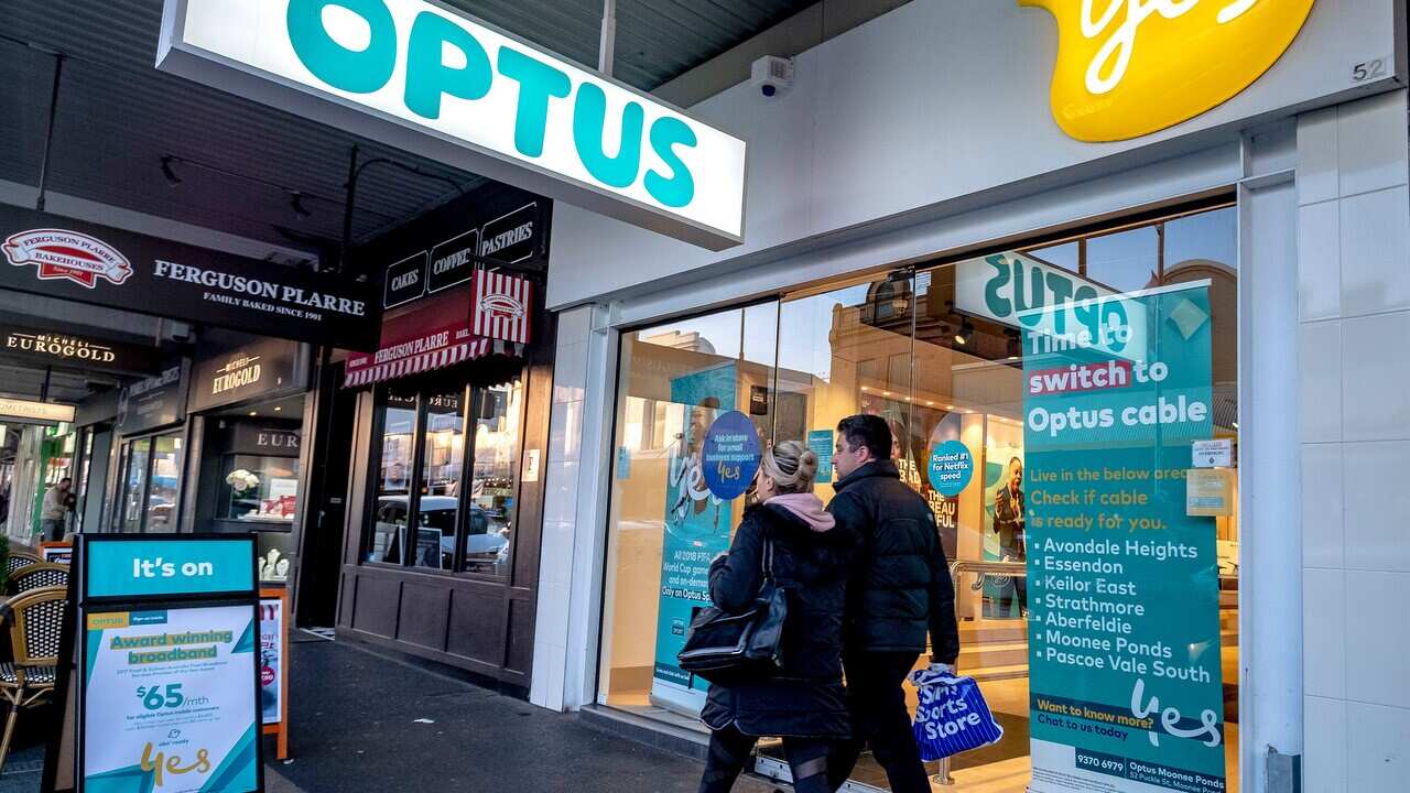 An Optus store in Melbourne, Australia.