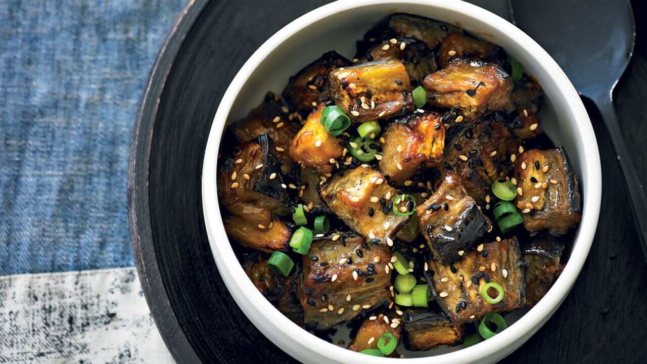 Miso-roasted eggplant