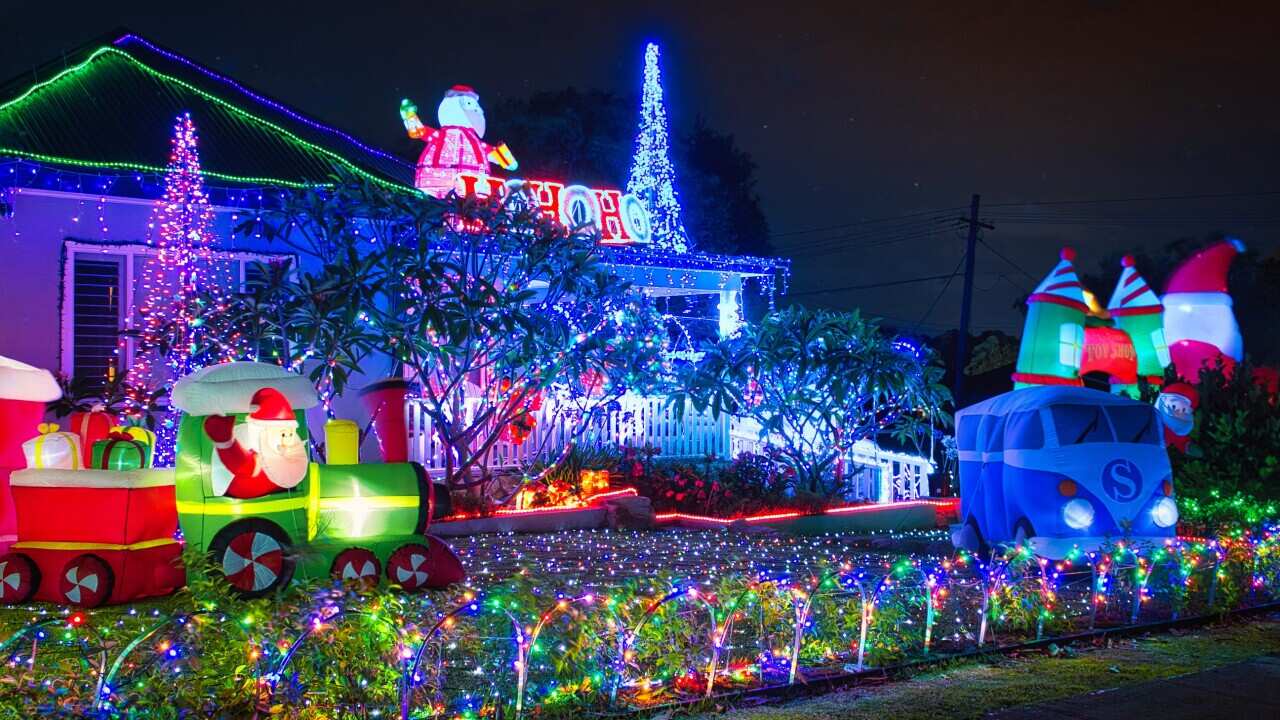 Christmas lights on Birrong