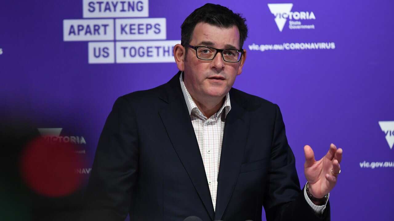 Victorian Premier Daniel Andrews speak to media in Melbourne.