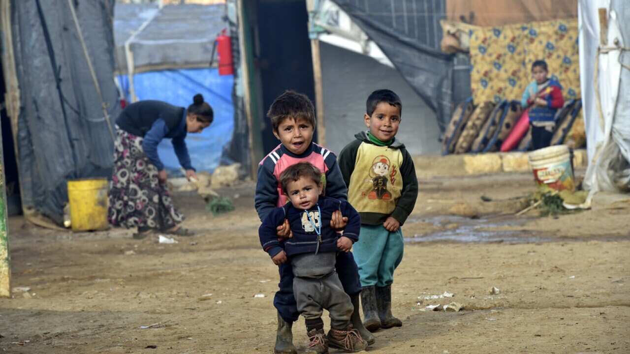 Living in limbo: children at the Qab Elias Syrian refugee camp in Lebanon.