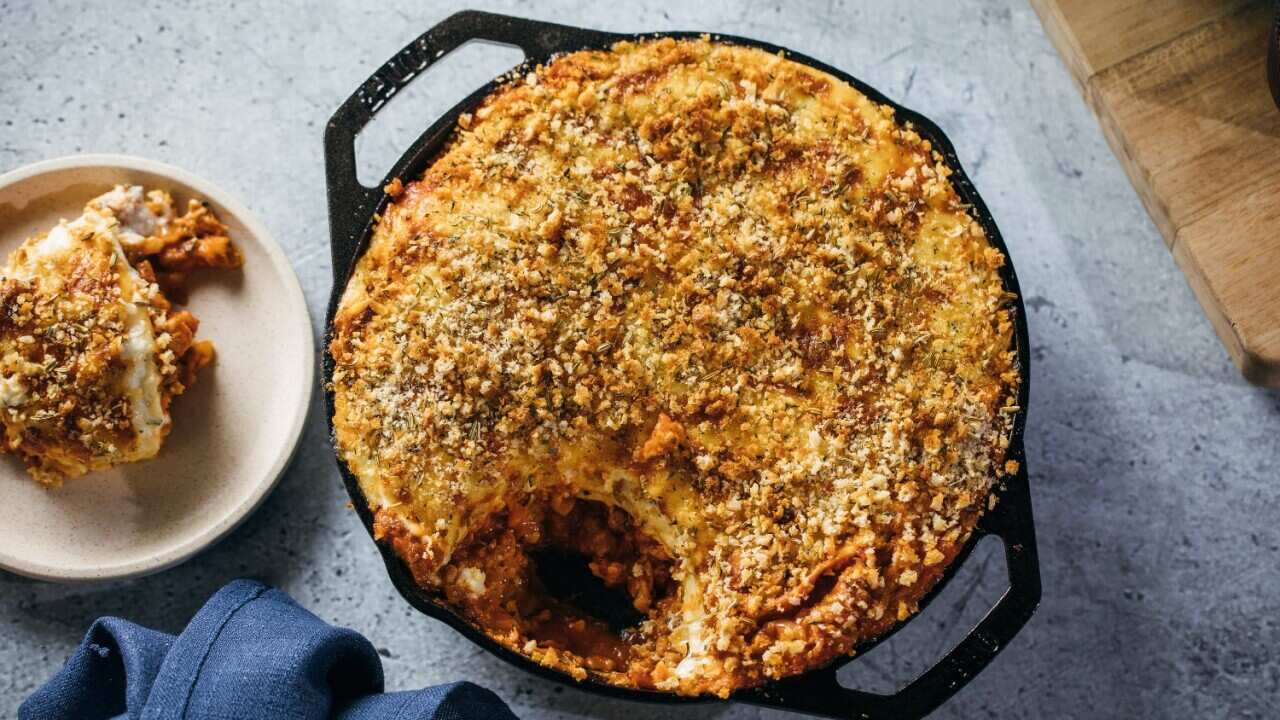 Fast pork and fennel lasagne 