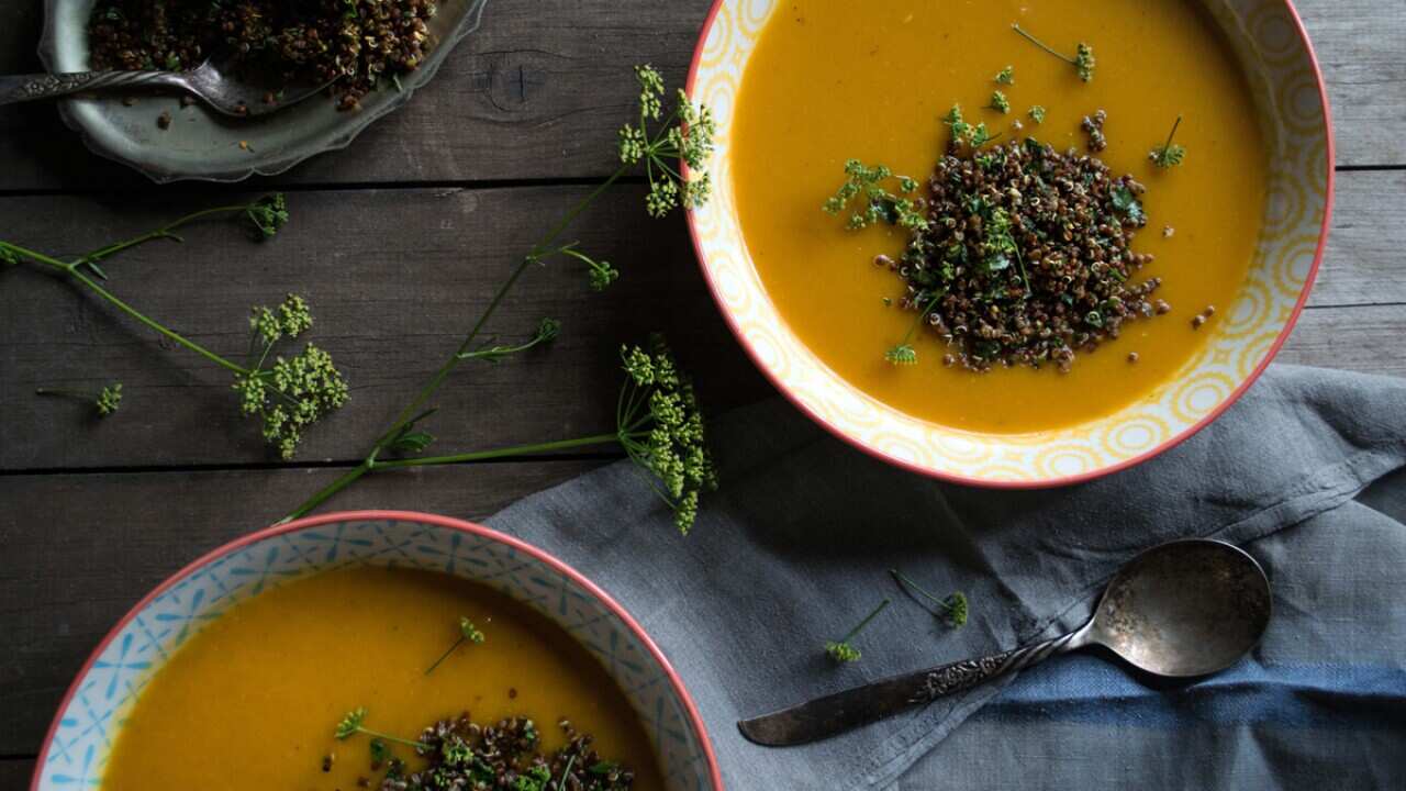 Butternut pumpkin and quinoa soup