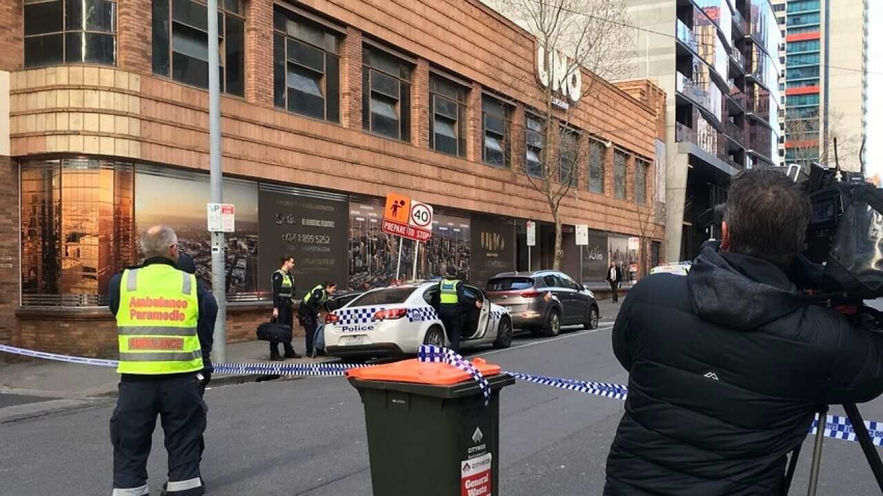 Police cordon off a crime scene in Melbourne's CBD