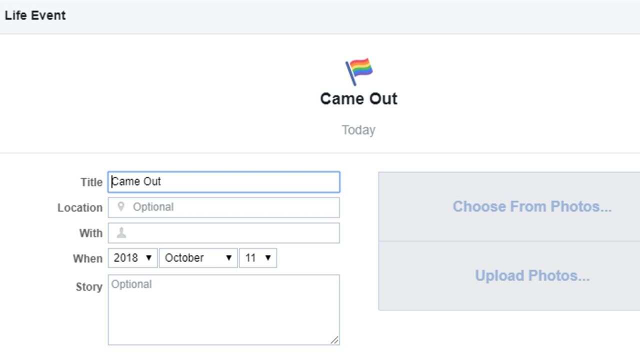 Facebook's 'coming out' feature