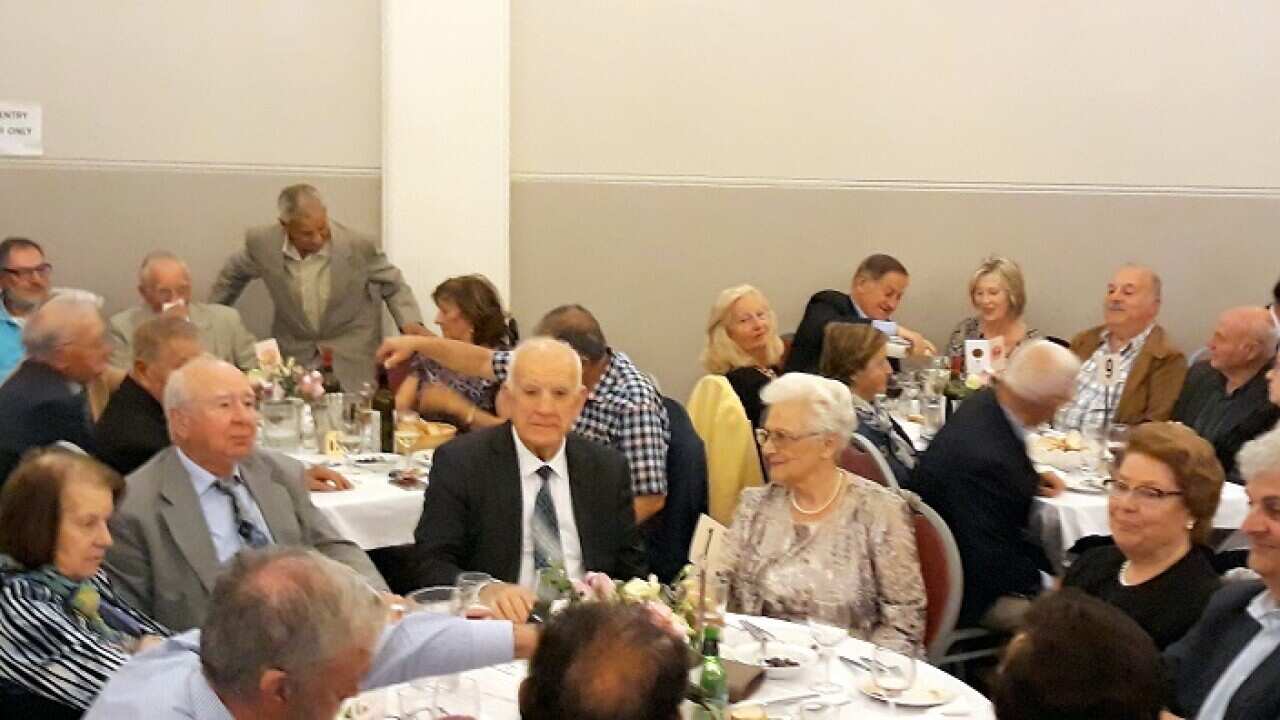 Panagiotis Liveriadis with family and friends at the Symposium of the Australian Institute of Macedonian Studies. 