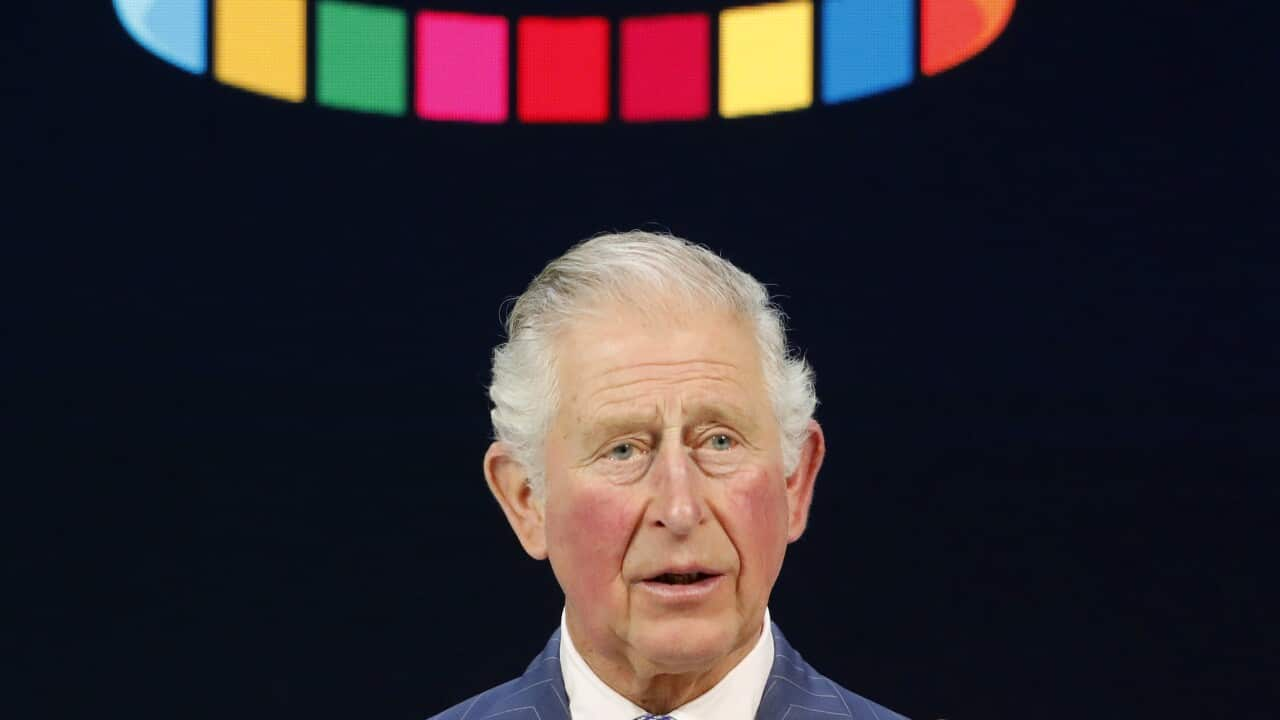 Prince Charles addresses the World Economic Forum in Davos, Switzerland.